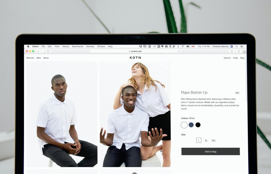 customer account page examples fashion and apparel stores