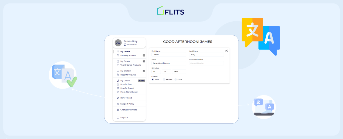 shopify customer account page localization