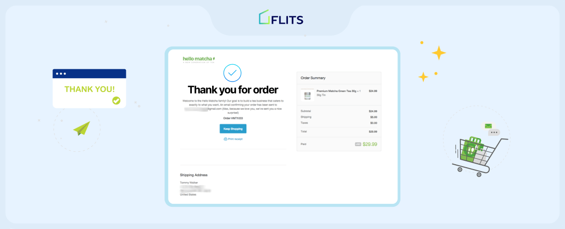 shopify thank you page