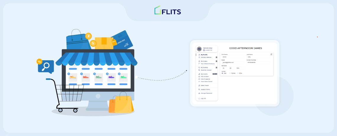shopify customer account page for dropshipping stores
